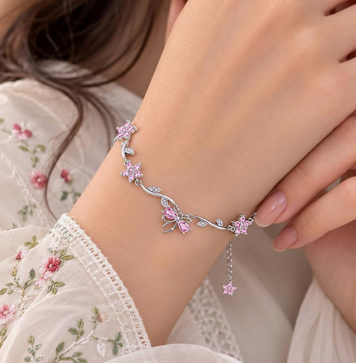 Bracelet Élégant de Luxe à Motif Tulipe Estivale En Acier inoxydable Pour Femmes